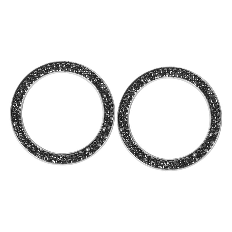 Crystal Rhinestone Car Ignition Button Decal Sticker Black Bright Easy Peel and Stick - Image 2