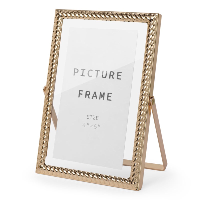 VAN GOGH ART VAN GOGH ART 4x6 Picture Frame Gold  Vintage Bronze Gold 4 by 6 Picture Frame Hand-Crafted Resin with Glass Front Ornate Retro Antique Photo Frame for Wall and Tabletop Display Home Decor  - Image 1