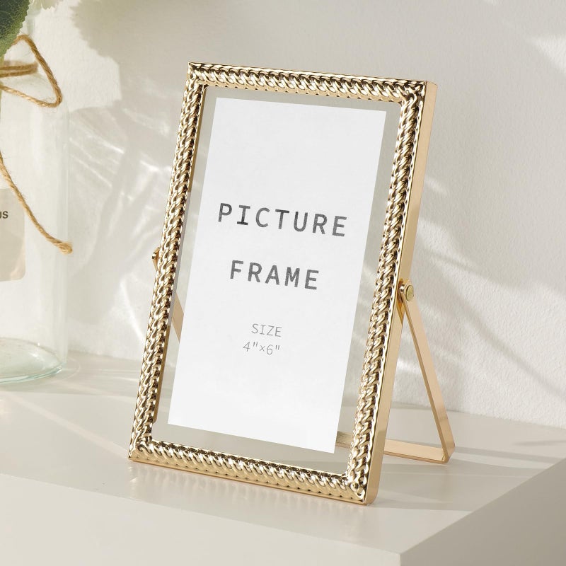 VAN GOGH ART VAN GOGH ART 4x6 Picture Frame Gold  Vintage Bronze Gold 4 by 6 Picture Frame Hand-Crafted Resin with Glass Front Ornate Retro Antique Photo Frame for Wall and Tabletop Display Home Decor  - Image 2