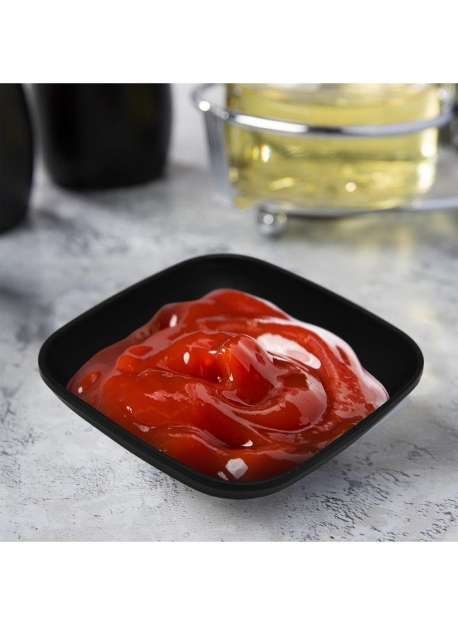 DINEWELL DINEWELL MELAMINE MATT SQUARE SAUCE DISH BLACK  - Image 5