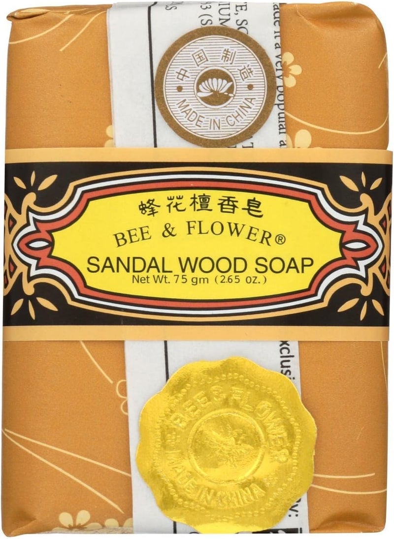 Bee & Flower Sandalwood Soap - 2.65oz (75g) Bar for Gentle Skin Nourishment