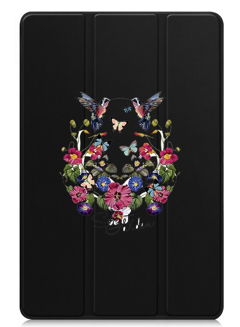 Theodor Protective Flip Case For Huawei MatePad SE 11 (2024) With Trifold Stand Auto Wake Sleep Shockproof Cover Secret Garden - Image 1