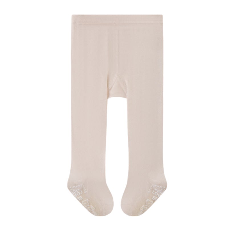 Baby children's pantyhose leggings, baby and toddler outer leggings (light khaki, size 27/30, suitable for 4-6 years old) - Image 1