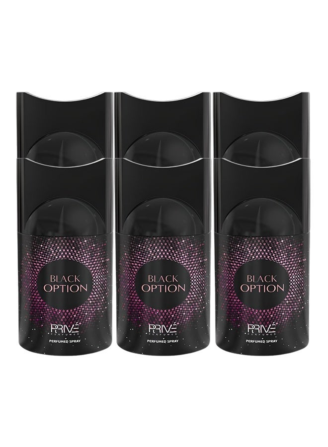 PRIVE 6 Pieces Black Option Perfumed Spray For Women 250ml - Image 1