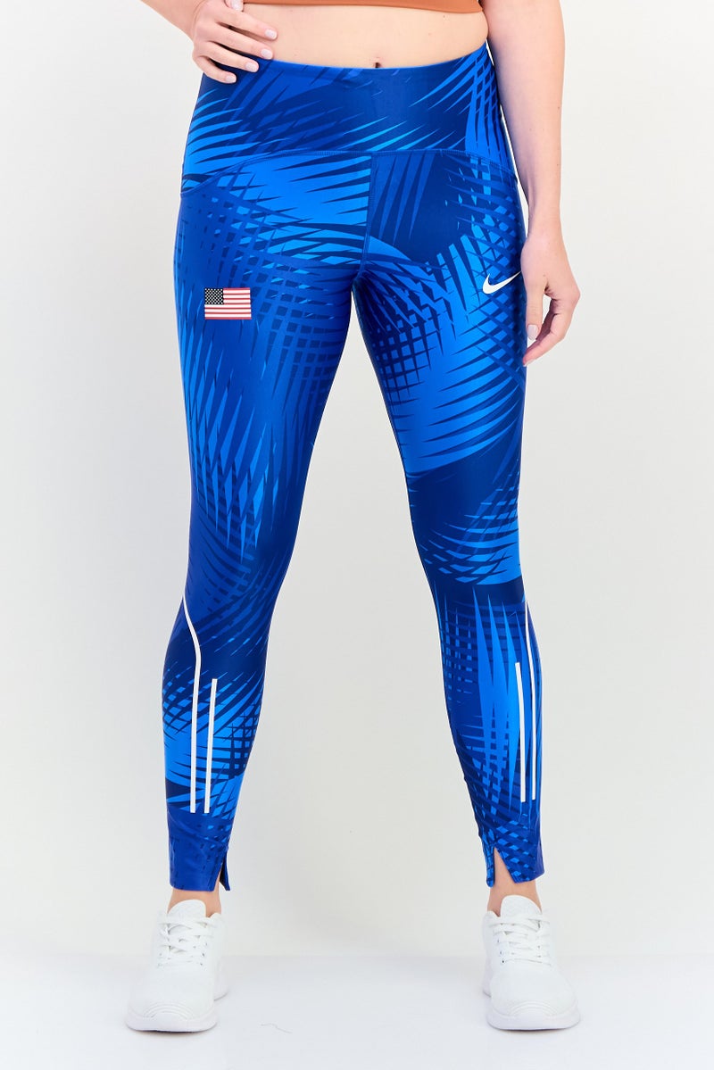 Nike Women Tight Fit Running 7/8 Leggings, Blue - Image 1