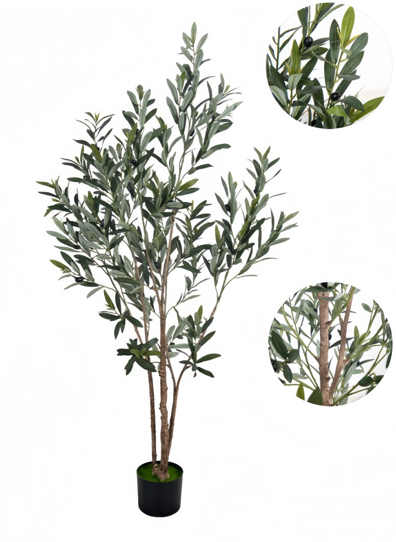 XICEN Artificial Olive Trees Plant, 1.5M Olive Tree with Lifelike Olive Branches and Fruits for Indoor & Outdoor Decor, Home, Office, Garden, and Housewarming Gifts  - Image 2