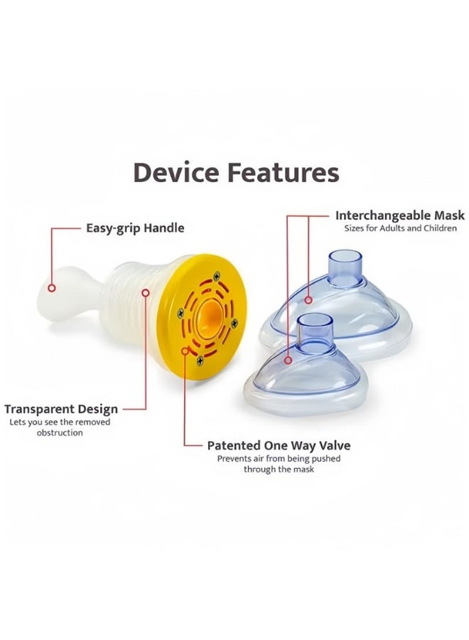 Generic Portable lung capacity respiratory trainer, outdoor respiratory trainer, emergency respiratory treatment, suitable for children and adults, can effectively and quickly remove foreign objects - Image 2
