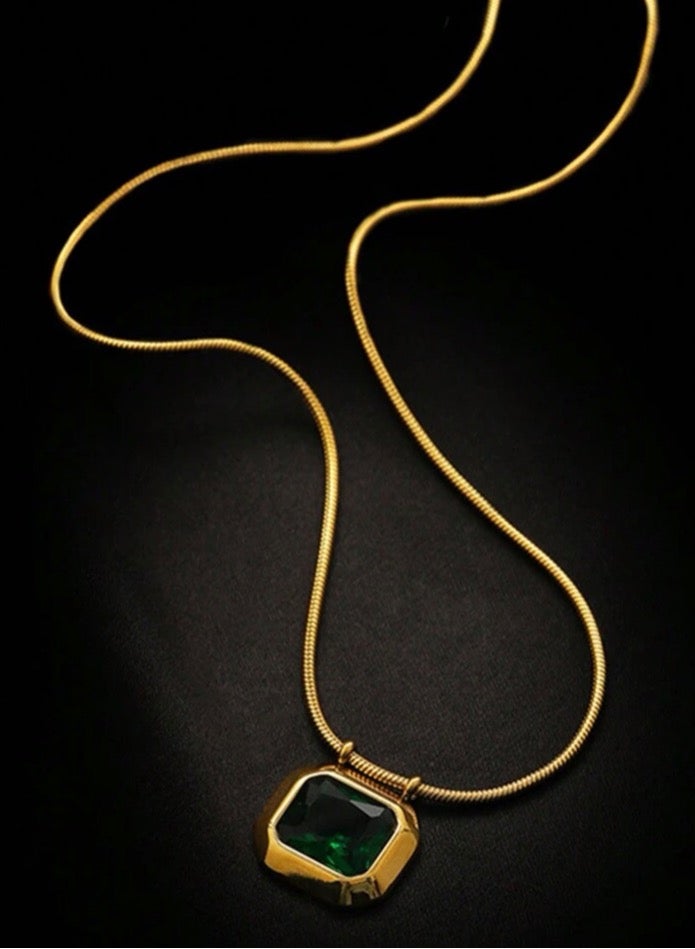 نون-شى سلسال نسائي أنيق من الاستانلس ستيل مطلي باللون الذهبي عيار 18 - Image 2