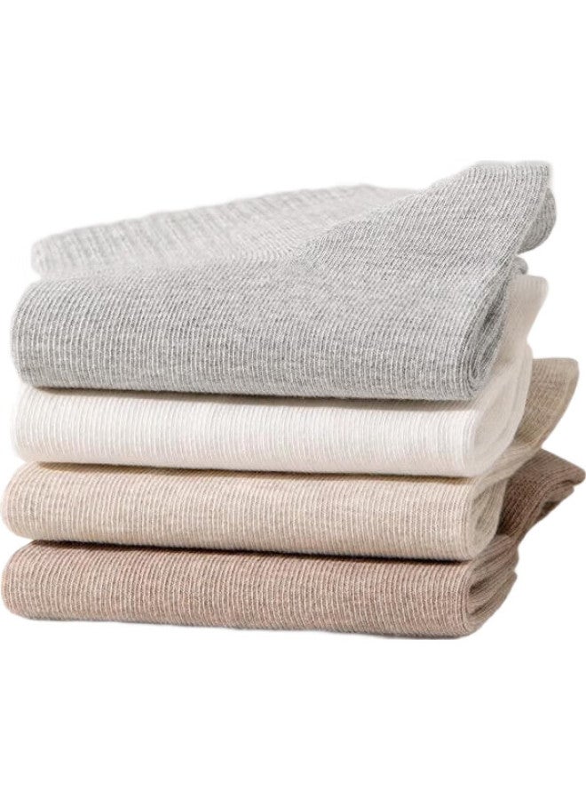 B&C.ROOM Women'S Mid-Calf Socks, Spring And Summer Antibacterial Deodorant Pure Cotton Mid-Calf Socks, Seamless White Women'S Short Socks, 5 Pairs - Image 1