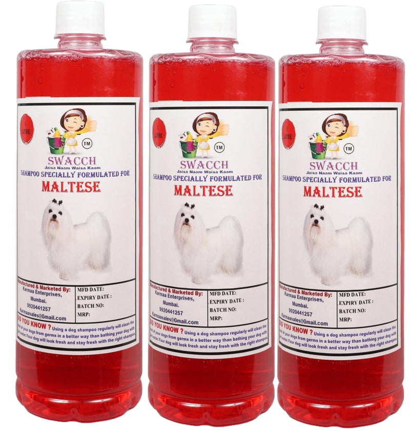swacch Shampoo | Puppy Safe Shampoo | PH Balanced | Maltese Dog Shampoo 1 Litre Pack of 3 Strawberry + | O PVC Ring Rubber Chew Toy | Teething Chew Toy I Dental Teething I Durable I Combo Pack - Image 2