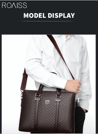 Classic Briefcase Textured Leather Laptop Messenger Bag for Men Travel Business Leather Lawyers Briefcase Shoulder Laptop Slim Bags Brown - pzsku/ZB01AD42BBB60F981E53DZ/45/_/1664360407/57f9a29e-d247-4465-af42-28b095124cf6