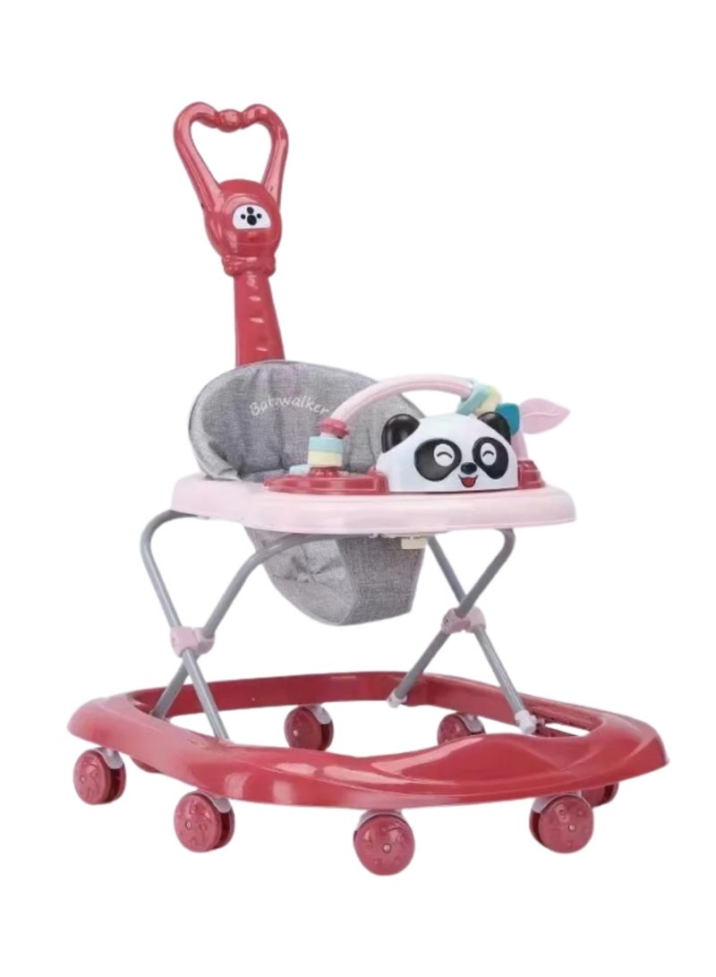 MAAS 3 in 1 Baby Walker Round Baby Walker with Parent Push Handle with Tray and Musical Toy Bar Multifunctional Adjustable Fits Toddlers 6-18 Months - Image 2