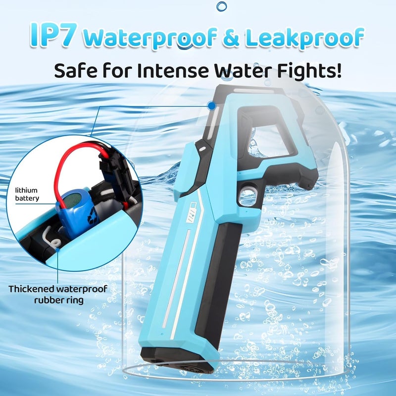 Moonmen Water Guns for Adults Kids, Automatic Suction Water Gun with Waterproof Design & 25-32Ft Shooting Range, Summer Swimming Pool Beach Outdoor Party Toys (White) - Image 3