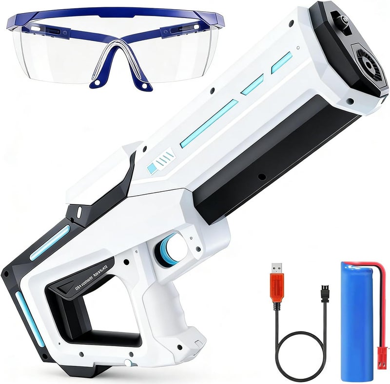 Moonmen Water Guns for Adults Kids, Automatic Suction Water Gun with Waterproof Design & 25-32Ft Shooting Range, Summer Swimming Pool Beach Outdoor Party Toys (White) - Image 1