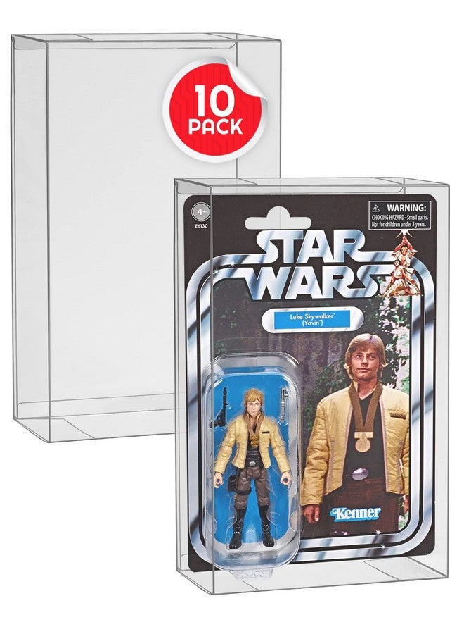 EVORETRO Action Figure Protective Display Case for 3.75 inches Star Wars, Marvel Legends & GI Joe Carded Toy Figurine - 10 Pack - Clear Thick PET Plastic Case Protector - Shallow, 30MM - Image 1
