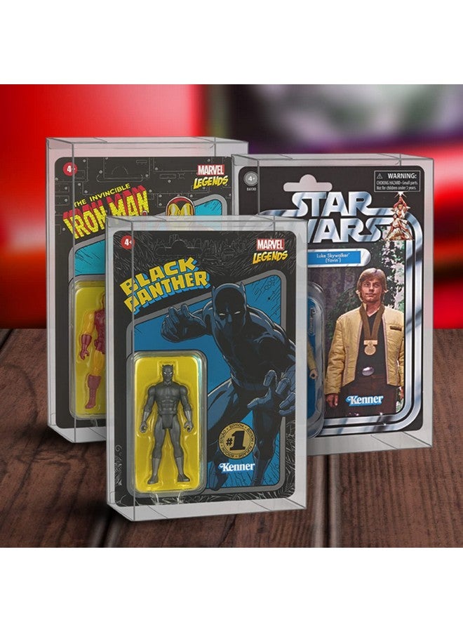 EVORETRO Action Figure Protective Display Case for 3.75 inches Star Wars, Marvel Legends & GI Joe Carded Toy Figurine - 10 Pack - Clear Thick PET Plastic Case Protector - Shallow, 30MM - Image 4