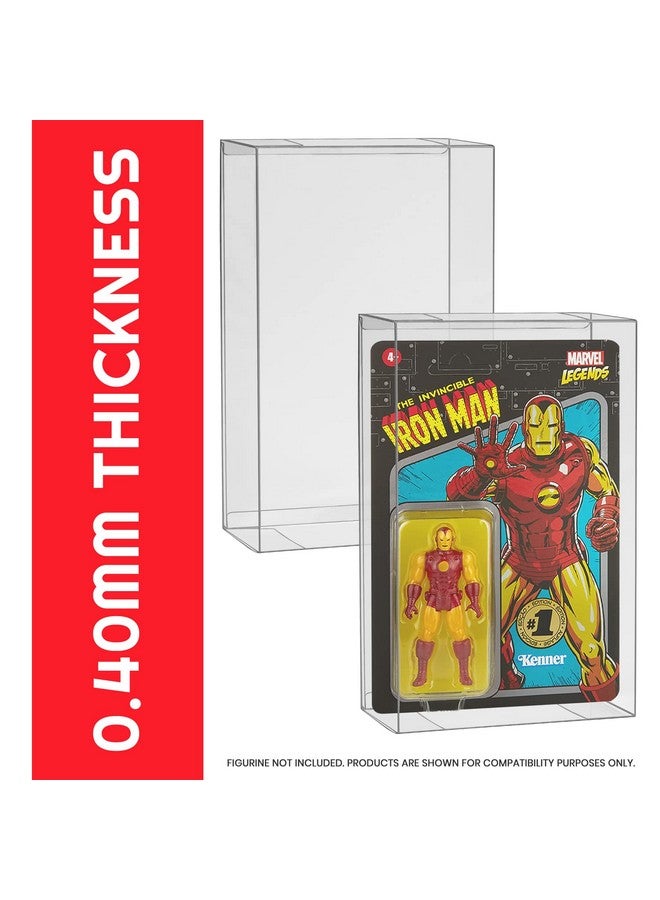 EVORETRO Action Figure Protective Display Case for 3.75 inches Star Wars, Marvel Legends & GI Joe Carded Toy Figurine - 10 Pack - Clear Thick PET Plastic Case Protector - Shallow, 30MM - Image 5
