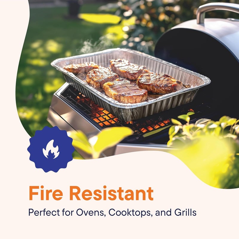 Stack Man Full Size Large Aluminum Pans, Disposable Foil 21x13 Deep [20-Pack] Steam Table Chafing Pan - Extra Heavy Duty Durable Tray - Great for Roasting, Cooking, Warming, Prepping and Storing Food - Image 4