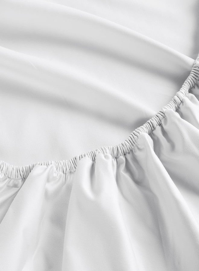 Christy Premium Sateen Queen Fitted Sheet | 100% Cotton | 500 Thread Count | Timeless Design | Super Soft and Silky Finish | White - Image 1