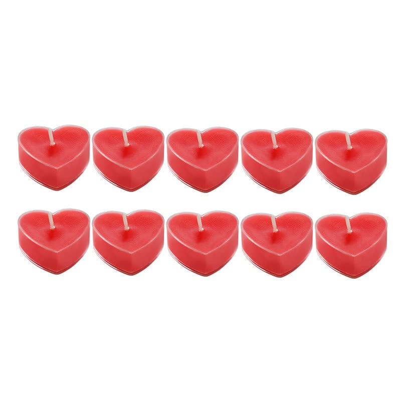 PROSPERRO LUMO by Parkash Candles Scented Heart Shaped Tealights for Home Decor | Set of 10 (RED - Rose), SCENTED WAX Tealight - Image 4
