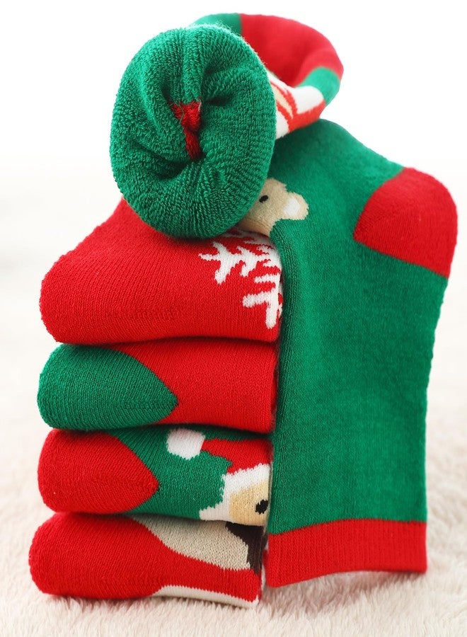سناج ستار جوارب سنغ ستار 5 أزواج من جوارب عيد الميلاد للأطفال، جوارب قطنية للأطفال من عمر 1-3/3-5/6-8/9-12 سنة (مجموعة 05) - Image 4