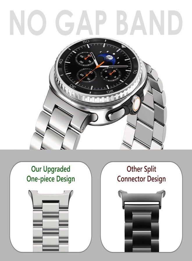 WINGLE أساور الفولاذ المقاوم للصدأ WINGLE لساعات جالاكسي ووتش 8، سوار سامسونج جالاكسي ووتش 8 كلاسيك 46 مم 44 مم 40 مم للرجال، حزام معدني أنيق وعصري للأعمال، سوار جالاكسي ووتش 8/8 كلاسيك، تيتانيوم - Image 4