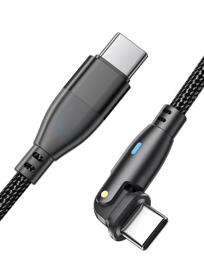 Coconut USB C to USB C Fast Charging Cable 60W 2 Meters with USB A Adapter, 20V/3A 180° Rotating Fast Charge Cable, Nylon Braided Fast Charging Cord Type C Compatible with MacBook Pro Air, iPad Pro, Samsung - Image 4