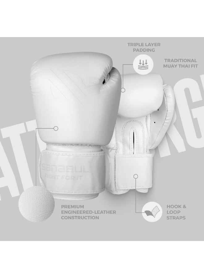 سنابول قفازات ملاكمة سنابول باتل فوردج للرجال والنساء، قفازات كيك بوكسينج إم إم إيه ومواي تاي وتدريب على الأكياس الثقيلة واللكم والسجال، لون أبيض - Image 4