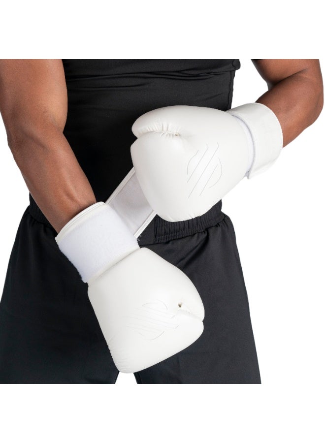 سنابول قفازات ملاكمة سنابول باتل فوردج للرجال والنساء، قفازات كيك بوكسينج إم إم إيه ومواي تاي وتدريب على الأكياس الثقيلة واللكم والسجال، لون أبيض - Image 2