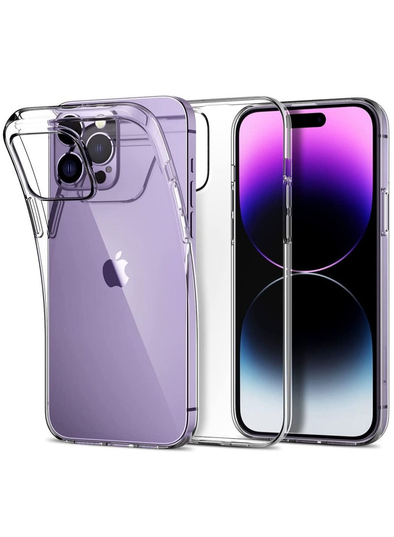 DUSALA iPhone 14 Pro Case Clear, Ultra [Slim Thin] Flexible Clear TPU Scratch Resistant Gel Rubber Soft Silicone Protective Case Cover for iPhone 14 Pro 6.1-inch - Image 1