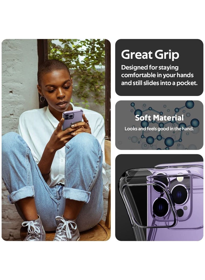 DUSALA iPhone 14 Pro Case Clear, Ultra [Slim Thin] Flexible Clear TPU Scratch Resistant Gel Rubber Soft Silicone Protective Case Cover for iPhone 14 Pro 6.1-inch - Image 3