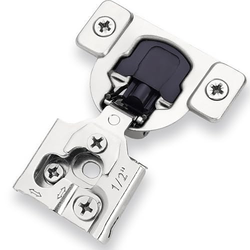 Decobasics 50 Pack Soft Close Cabinet Hinges – 1/2" Overlay for Kitchen Cabinet Doors, Slow Self-Closing Concealed Hidden Hinges for Face Frame –Stainless Steel, 3-Way Adjustable & Quiet Close Damper - Image 1