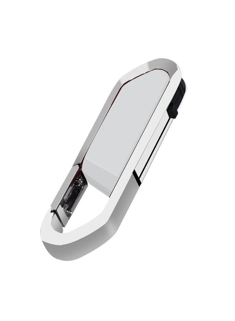 USB Flash Drive, Portable Metal Thumb Drive with Keychain, USB 2.0 Flash Drive Memory Stick, Convenient and Fast Pen Thumb U Disk for External Data Storage, (1pc 128GB Silver) - Image 1