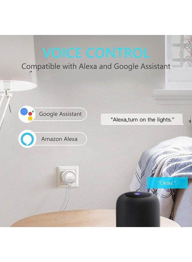 Tichondrius WiFi Smart Plug, 4 Pack 16A Smart Outlet Plug Socket Compatible with Alexa, Mini Socket with Remote Control & Voice Control with Electricity Statistics Timer Function, No Hub Required - Image 5