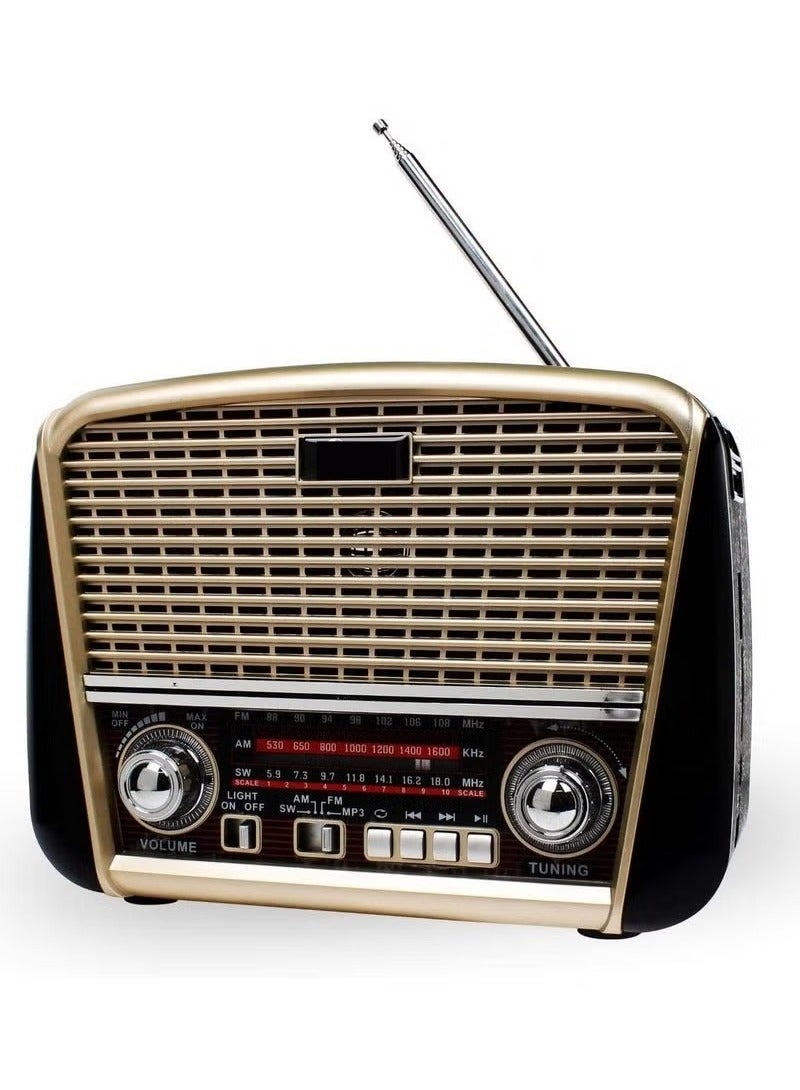 Denx Rechargeable Radio, Portable Radio AM FM Transistor with Best Sound, Solar/Battery Operated Radio, Support TF Card/USB Playing  - Image 2