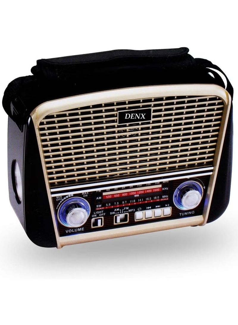 Denx Rechargeable Radio, Portable Radio AM FM Transistor with Best Sound, Solar/Battery Operated Radio, Support TF Card/USB Playing  - Image 4