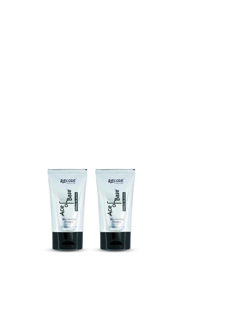 Recode Ace of Base Mattifying Primer for Face Makeup | 2x30ml | Applicable on Oily & Dry Skin | Blurs Fine Lines, Wrinkles & Pores - Image 3