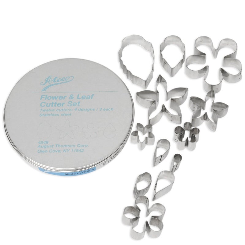 Ateco 12pc Stainless Steel Flower  Leaf Cutter Set