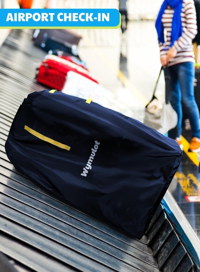 wymulot Large Stroller Bag for Airplane, Waterproof Stroller Travel Bag, Gate Check Stroller Bag for Single/Double Stroller Travel Bag with Handle and Drawstring Closure Stroller Cover (Blue) - Image 5