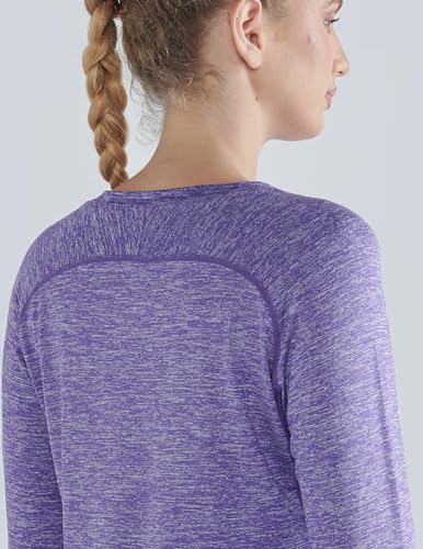 Liberty Pro 4-Pack: Womens Long Sleeve Athletic Tops with Thumb Holes – Dry Fit Active Crewneck Workout Tees (Set 4, XX-Large) - Image 3