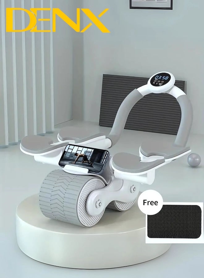 دينكس عجلة تمارين دوارة للبطن مع دعامة للكوع و الركبه وحامل للجوال للياقة البدنية المنزلية, متعددة الالوان - Image 1