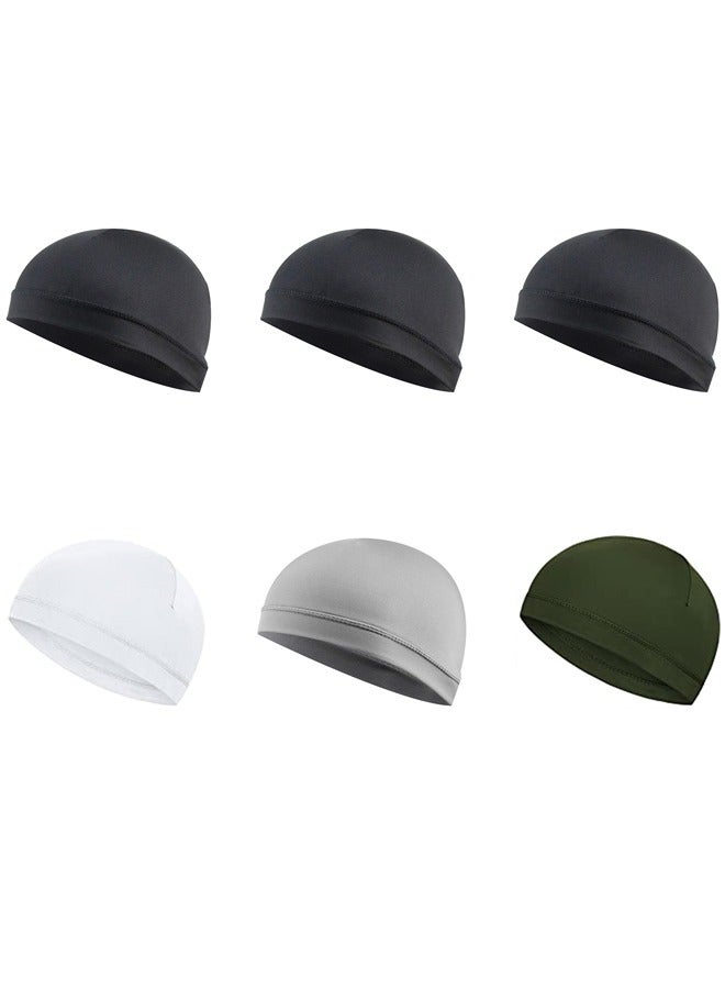 GUSGU Sweat Wicking Beanie Cap 6 Pieces Cooling Skull Cap Bandana Head Wrap Summer Caps for Women Men Outdoor Activities  - Image 1
