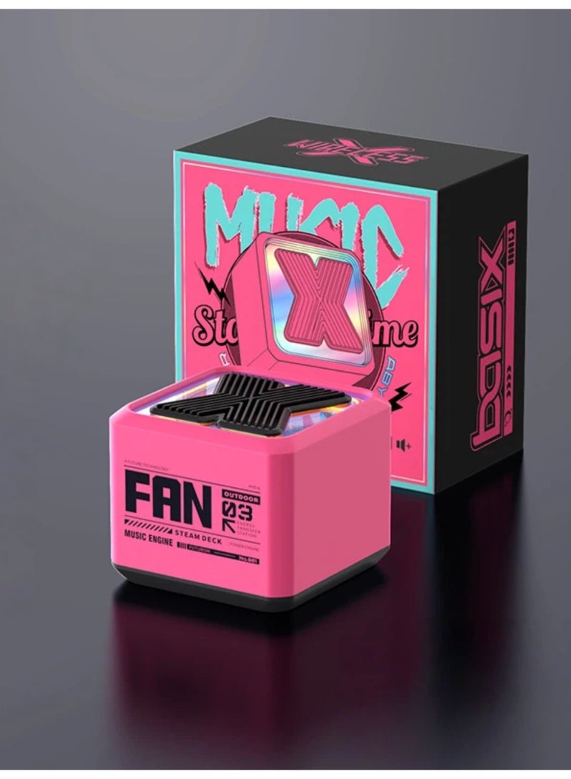 Pink Mini Wireless Bluetooth Speaker – 360° Sound, Deep Bass, and Colorful Light Modes - Image 1