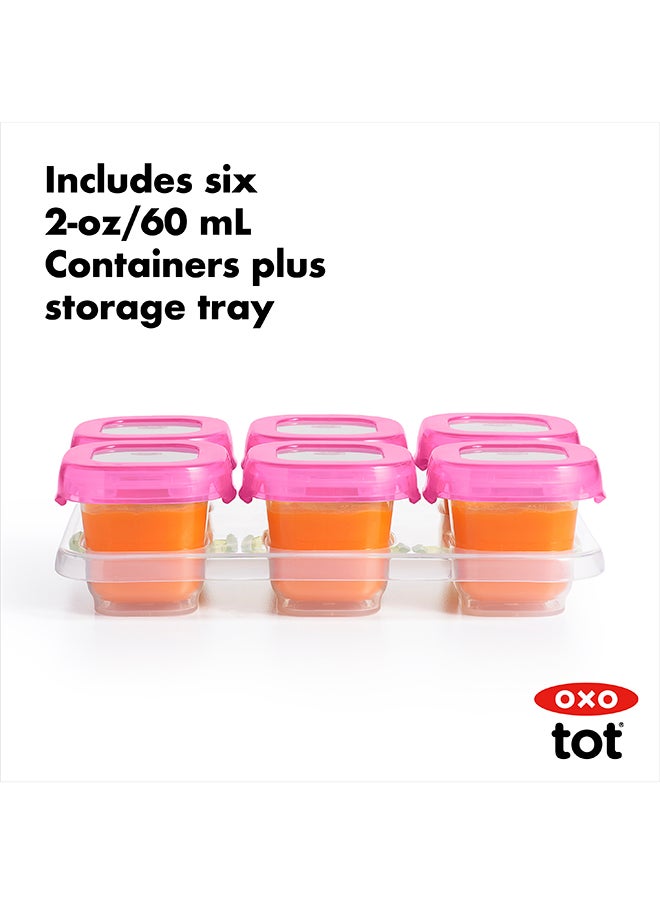 OXO TOT - Baby Blocks Freezer Storage Containers (2Oz) - Pink - Image 1