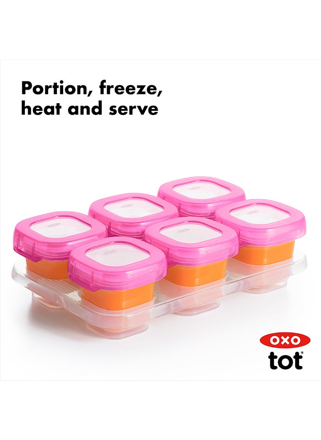OXO TOT - Baby Blocks Freezer Storage Containers (2Oz) - Pink - Image 1
