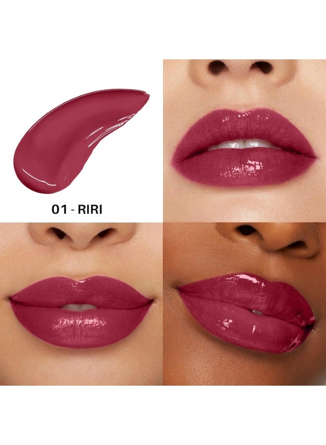 COLORS QUEEN Gloss Stick | Lightweight & Non-Sticky Lip Gloss | Smooth 8 Hrs Hydrating Formula | High Shine Lipstick for Women Enriched with Shea Butter, Vitamin E & Squalane (01 - Riri, 3.6g) - Image 2