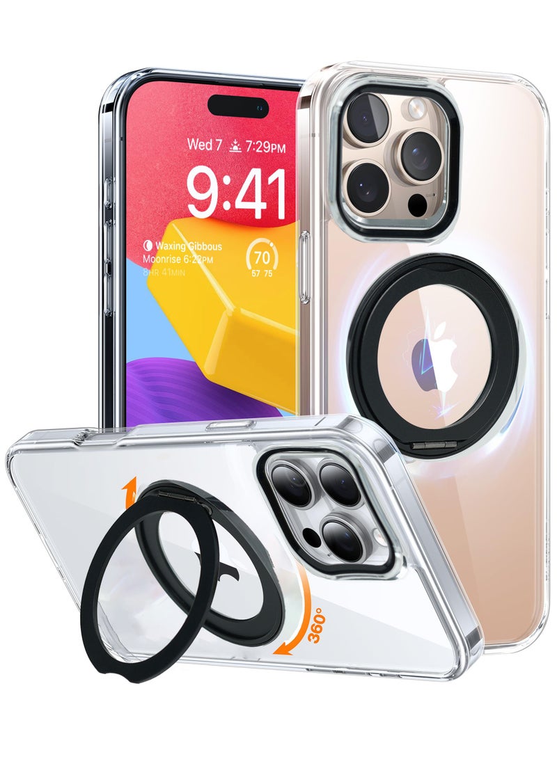 Aztech Magnetic Phone Case for iPhone 16 Pro Case Cover Anti-Slip and Drop-Proof Protective Cover with 360° Ring Stand Compatible & MagSafe Exclusively Designed for iPhone 16 Pro Anti-Scratch - Image 1