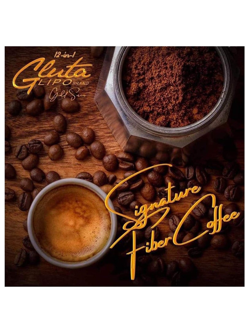 Gluta 12 in 1 Gluta Lipo Gold Series Signature Fiber Coffee - 10 Sachets - Image 3