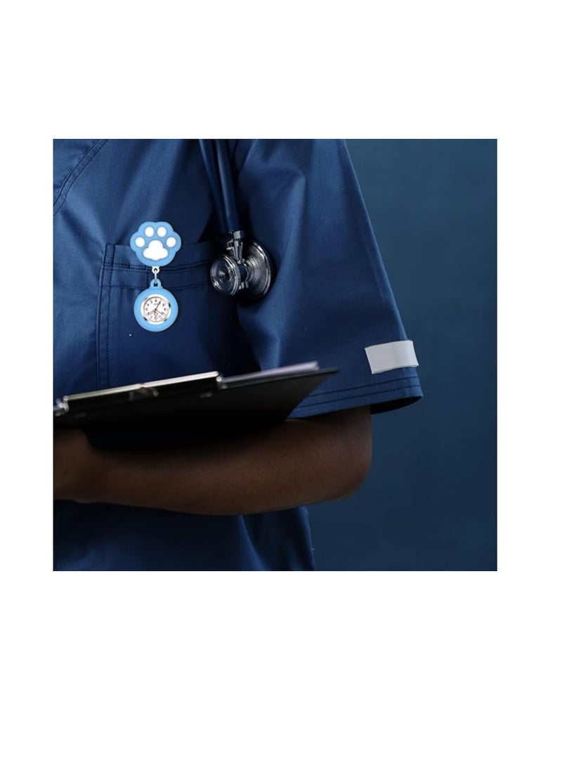 Nurse Watch Retractable for Nurses Doctors 4 Pack Clip-on Hanging Lapel Nurse Watch Silicone Cover Brooch Fob Pocket Watch Badge Reel Digital Watch - Image 4