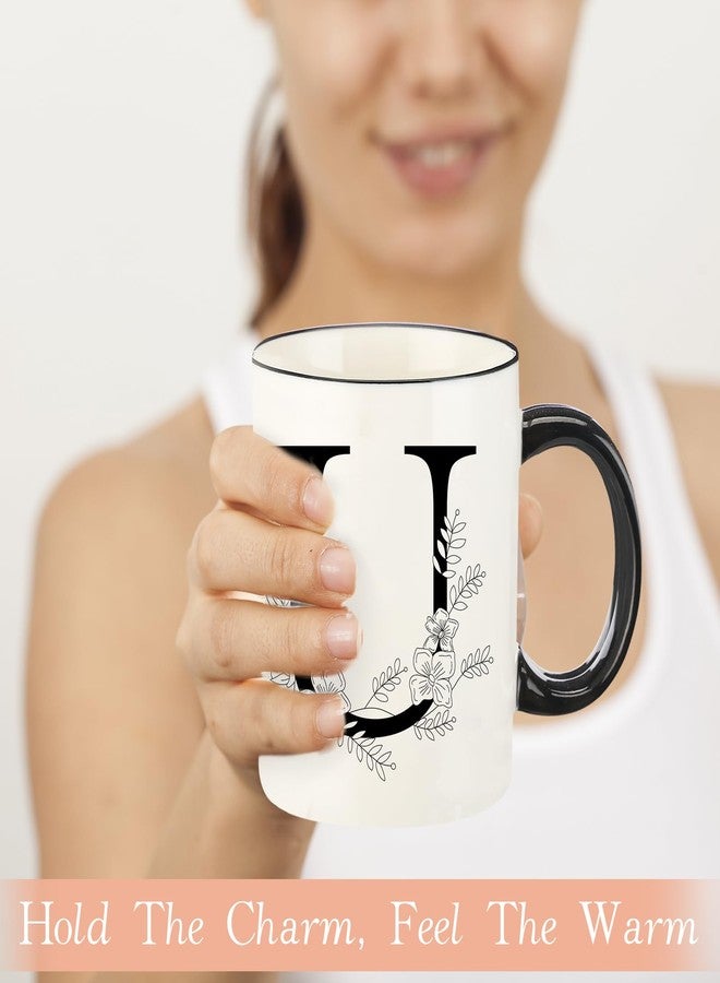 DHQH Monogram Ceramic Coffee Mugs, 11 oz Initial Drinking Cup with Gift Box, Unique Birthday Christmas Gifts for Women Wife Mothers Day Grandma Mom Aunt, U - Image 5